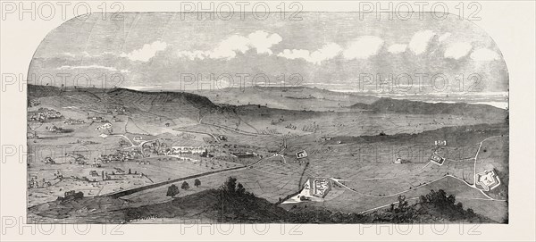 VIEW OF THE TOWN AND FORTIFICATIONS OF SCHUMLA, 1854, CRIMEAN WAR, BULGARIA