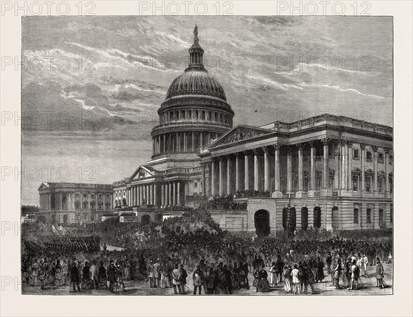 THE SECOND INAUGURATION OF GENERAL GRANT AS PRESIDENT OF THE UNITED STATES, IN WASHINGTON, UNITED STATES OF AMERICA, USA, U.S., AMERICA, 1873