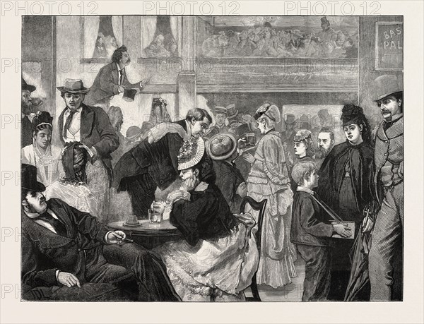 AT A MUSIC HALL IN LONDON, UK, 1873