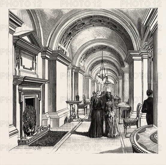 DUBLIN CASTLE, IRELAND, THE CORRIDOR, 1888 engraving