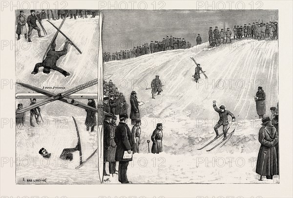 WINTER RECREATIONS IN FINLAND, 1888 engraving
