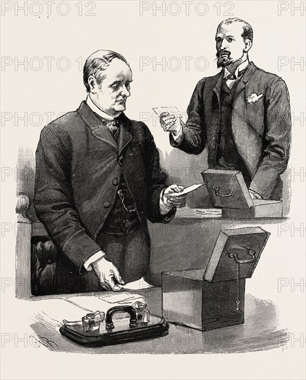 CALLING THE JURY, engraving 1890, UK, U.K., Britain, British, Europe, United Kingdom, Great Britain, European