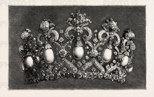THE DIADEM TO BE WORN BY THE EMPRESS OF GERMANY, engraving 1890