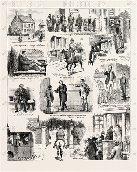 THE INFLUENZA GAVE A YOUNG DOCTOR A RISE IN HIS PROFESSION, engraving 1890