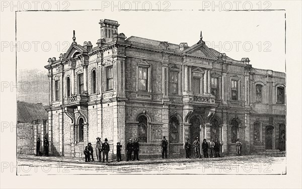 THE BANK OF AFRICA, JOHANNESBURG, AS IT IS IN 1890, SOUTH AFRICA, engraving 1890