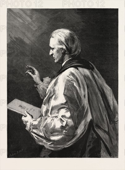 REV. EDWARD WHITE BENSON, ARCHBISHOP OF CANTERBURY, engraving 1890, UK, U.K., Britain, British, Europe, United Kingdom, Great Britain, European, engraved image, history, arkheia, illustrative technique, engravement, engraving, victorian, Arts, Culture, 19th Century Style, Retro Styled, Vintage, retro, nineteenth century engraving, historic art, PORTRAIT, FACE