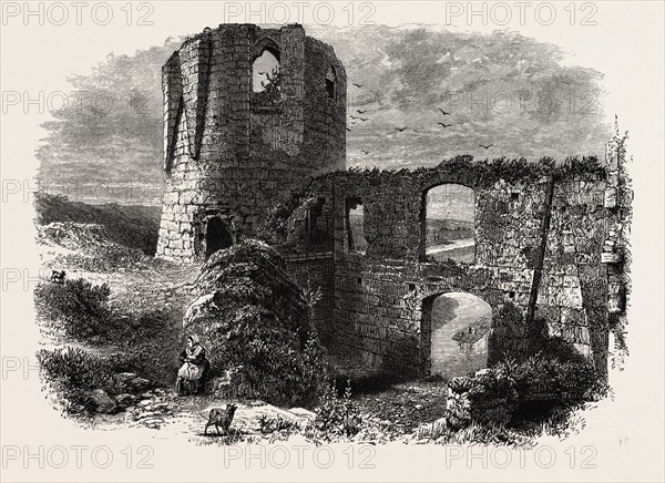 Chateau Gaillard, NORMANDY AND BRITTANY, FRANCE, 19th century engraving