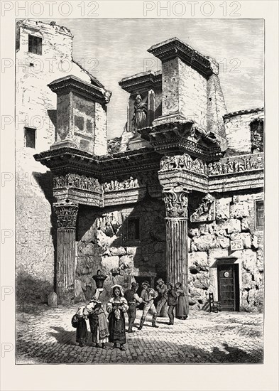 The Colonacce, Part of Nerva's Forum, Rome and its environs, Italy, 19th century engraving