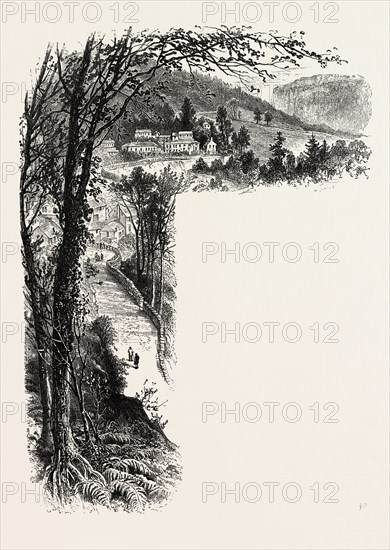 Matlock, the dales of Derbyshire, UK, UK, U.K., Britain, British, Europe, United Kingdom, Great Britain, European, 19th century engraving