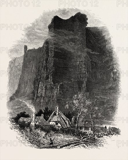 Middleton Dale, the dales of Derbyshire, UK, U.K., Britain, British, Europe, United Kingdom, Great Britain, European, 19th century engraving