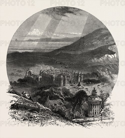 Holyrood Palace, Edinburgh and the South Lowlands, Scotland, Great Britain, UK, U.K., Britain, British, Europe, United Kingdom, European, 19th century engraving