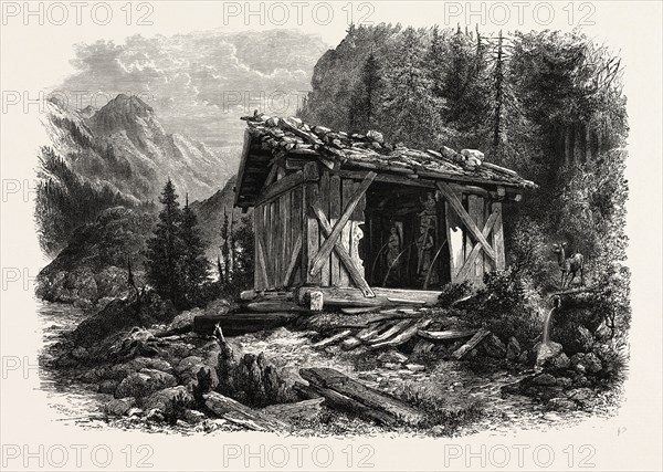 HEILIGEN DREI BRUNNEN, AUSTRIA, 19th century engraving