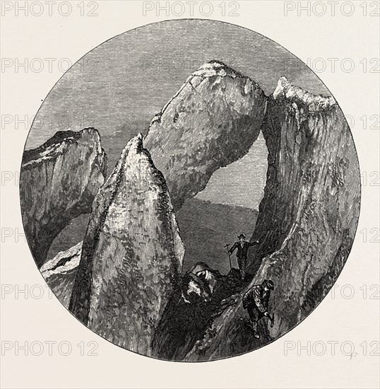 Glacier Structure on the Mer de Glace, Switzerland, 19th century engraving