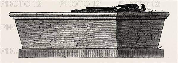 WASHINGTON'S SARCOPHAGUS, MOUNT VERNON, UNITED STATES OF AMERICA, US, USA, 1870s engraving