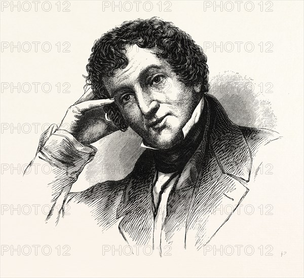 WASHINGTON IRVING,1783-1859, AMERICAN AUTHOR, ESSAYIST, BIOGRAPHER, HISTORIAN AND DIPLOMAT, US, USA, 1870s engraving