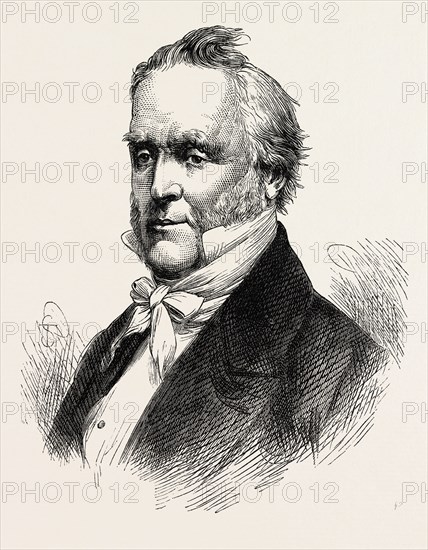 PRESIDENT BUCHANAN, He was the 15th President of the United States, 1870s engraving