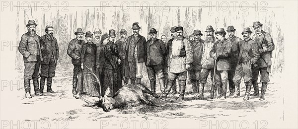 THE CZAR'S HUNTING PARTY, ENGRAVING 1884