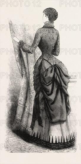 INDOOR TOILETTE Back, FASHION, ENGRAVING 1882