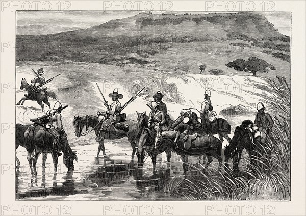 WASHBANK SPRUIT, THE ZULU WAR, ENGRAVING 1879