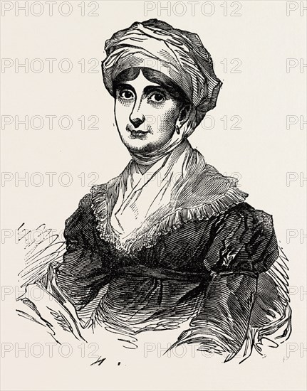 JOANNA BAILLIE, 1762-1851, SCOTTISH POET AND DRAMATIST. one of the most eminent female writers and poets that these countries have produced, 1851 engraving