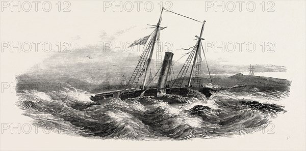 WRECK OF THE BORDER QUEEN STEAMER, ON THE WINGA ISLET, DENMARK, 1851 engraving