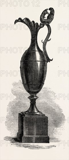 BLACK MARBLE VASE, BY MR. TURNER, BUXTON, 1851 engraving