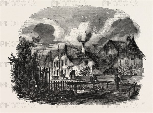 WELLS, IN UPPER AUSTRIA, A WOODCUT IN THE AUSTRIAN PRINTING ESTABLISHMENT, 1851 engraving