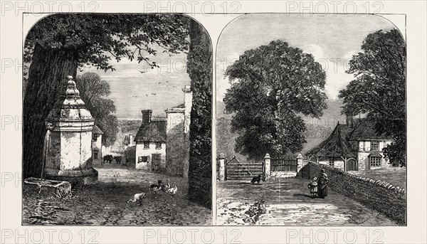 VIEW FROM HAWARDEN OVERLOOKING THE ESTUARY OF THE DEE (LEFT); HAWARDEN LODGE, ON THE CHESTER AND NORTHOP ROAD, ONE MILE FROM THE CASTLE (RIGHT)