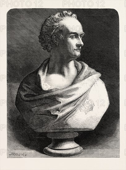 BUST OF VISCOUNT HARDINGE, 1860 engraving