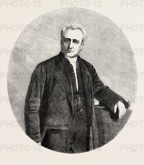THE REV. WILLIAM WOOD STAMP, PRESIDENT OF THE WESLEYAN METHODIST SOCIETY FOR 1860 - 1861, 1860 engraving