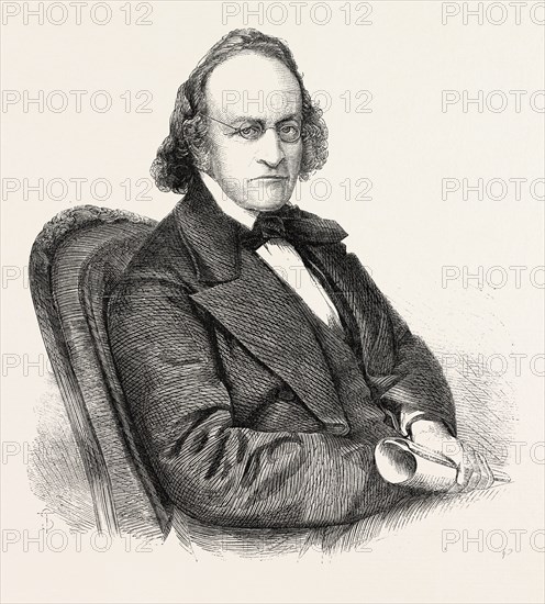 SIR JOHN BOWRING, GOVERNOR OF HONG KONG, 1860 engraving