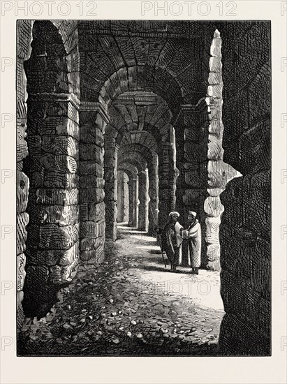 INTERIOR OF THE COLISEUM AT EL DJEM, NEAR TUNIS