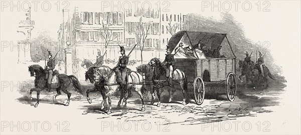 THE REVOLUTION IN FRANCE: WAGGON FOR THE WOUNDED, 1851