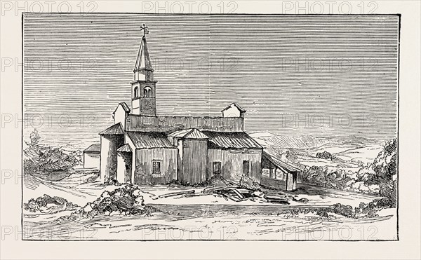 THE EARTHQUAKE IN ITALY: THE CHURCH OF CONEGLIANO, WHERE 34 PERSONS WERE KILLED AND 25 WERE WOUNDED, 1890 engraving