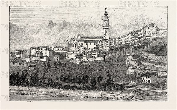 THE EARTHQUAKE IN ITALY: BELLUNO, THE EFFECT OF THE EARTHQUAKE ON THE APSE OF THE CATHEDRAL, 1890 engraving