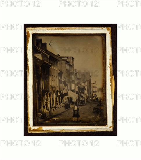 North side of Chestnut street, Philadelphia, Pennsylvania, US, USA, America, William G. Mason, photographer, between 1842 and 1845
