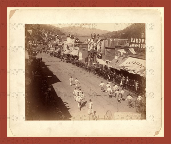The Race. The great Hub-and-Hub race at Deadwood, Dak., July 4, 1888, between the only two Chinese hose teams in the United States, John C. H. Grabill was an american photographer. In 1886 he opened his first photographic studio