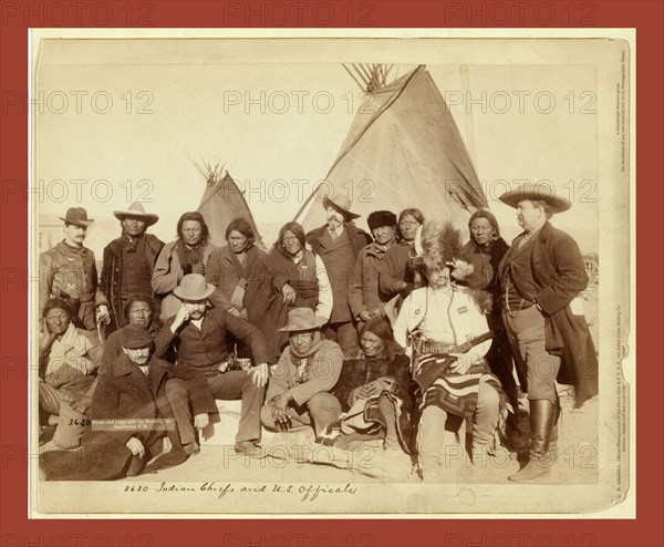 Indian chiefs and U.S. officials [at Pine Ridge, S.D.], John C. H. Grabill was an american photographer. In 1886 he opened his first photographic studio