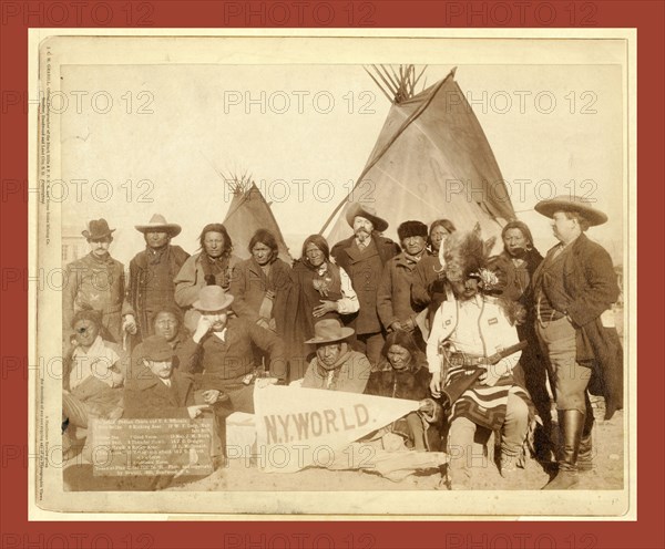 Indian chiefs and U.S. officials.  Two Strike.  Crow Dog.  Short Bull.  High Hawk.  Two Lance.  Kicking Bear.  Good Voice.  Thunder Hawk.  Rocky Bear.  Young Man Afraid of His Horse.  American Horse.  W.F. Cody (Buffalo Bill).  Maj. J.M. Burk.  J.C. Craiger.  J. McDonald.  J.G. Worth. Taken at Pine Ridge, ..., John C. H. Grabill was an american photographer. In 1886 he opened his first photographic studio