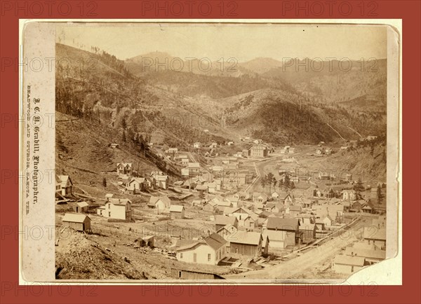 Engleside and Cleveland [Deadwood?] from east of city, John C. H. Grabill was an american photographer. In 1886 he opened his first photographic studio