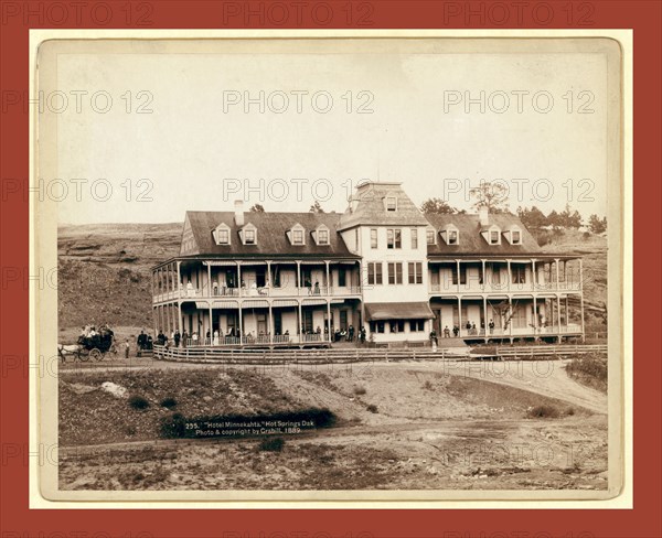 Hotel Minnekahta, Hot Springs, Dak., John C. H. Grabill was an american photographer. In 1886 he opened his first photographic studio