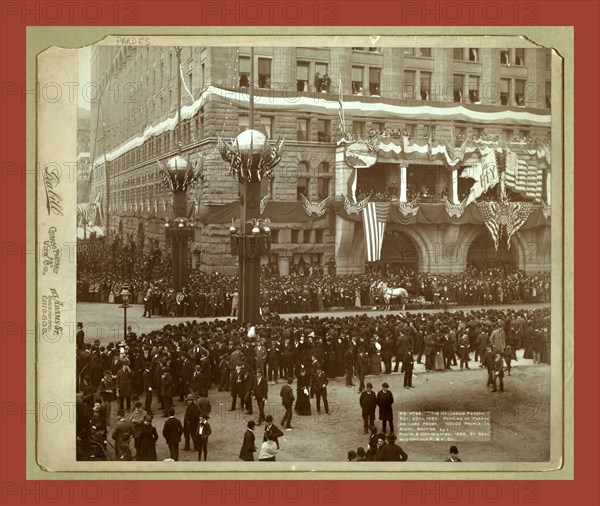 The Columbian Parade. Oct. 20th, 1 Forming of parade on lake front. 100,000 people in sight. Section No. 1, John C. H. Grabill was an american photographer. In 1886 he opened his first photographic studio