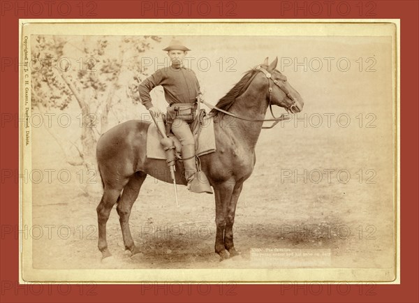 The Cavalier. The young soldier and his horse on duty [a]t camp Cheyenne, John C. H. Grabill was an american photographer. In 1886 he opened his first photographic studio