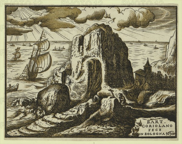 Landscape (with hermit or saint in prayer), Coriolano, Bartolomeo, approximately 1599-approximately 1676