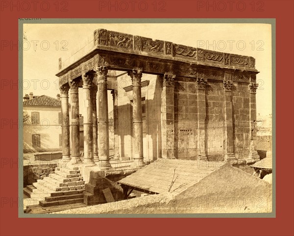 Tebessa Ruins of the Temple of Minerva, Algiers, Neurdein brothers 1860 1890, the Neurdein photographs of Algeria including Byzantine and Roman ruins in Tébessa and Thamugadi; mosques, shrines, public buildings, palaces, and street scenes in Mostaganem, Biskra, Algiers, Tlemcen, Constantine, Oran, and Sidi Bel AbbÃ¨s; and the cathedral at Carthage. Portraits of Algerian people include Berbers, Ouled NaÃ¯l women, and prisoners in Annaba. Tunisian views include mosques, buildings, and street scenes in Tunis.