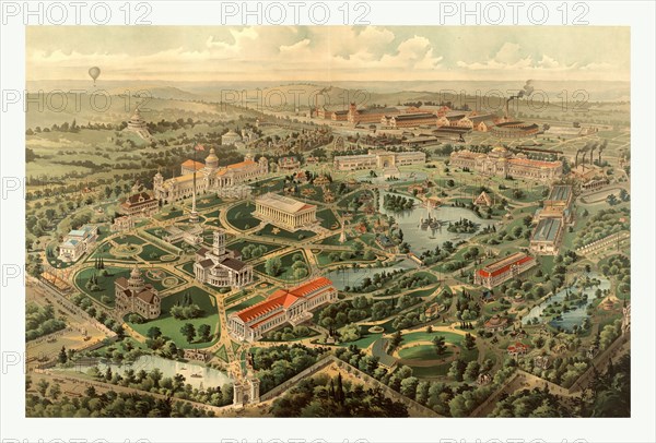 Tennessee Centennial Exposition, Nashville, Tennessee, 1897, by The Henderson Litho. Co., circa 1896, US, USA, America