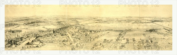 Vicinity of Boston, from Bunker Hill monument, 1853 by james Smillie, 1807 1885, US, USA, America