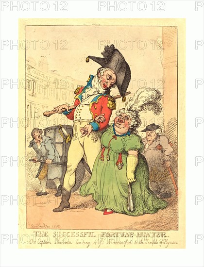 Thomas Rowlandson (British, 1756 - 1827 ), The Successful Fortune Hunter, 1812, hand-colored etching, Gift of Addie Burr Clark