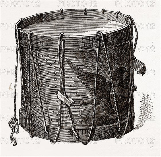 THE DRUM USED AT FORT McHENRY, USA, America, 19th century engraving