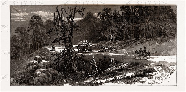 CENTRAL AVENUE, Scenes in Rugby, the English Colony in Tennesse, 1880, USA, America, 19th century engraving